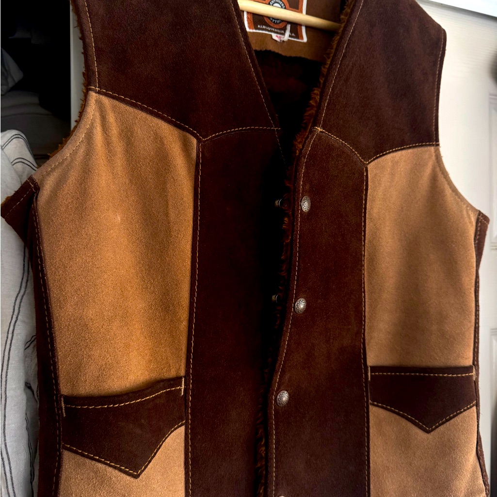 Vintage Brown Suede Western Vest
